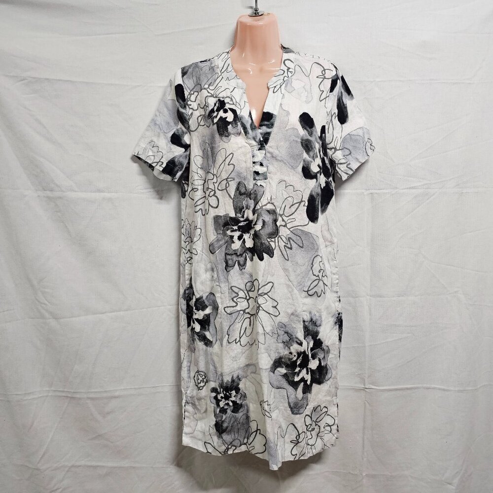 Simply Art by Dolcezza Short Dress Women Size S White 100% Linen